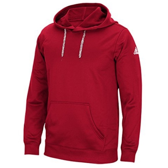 adidas Other - *NEW* Adidas Red Pullover Hoodie with Logo Sleeve